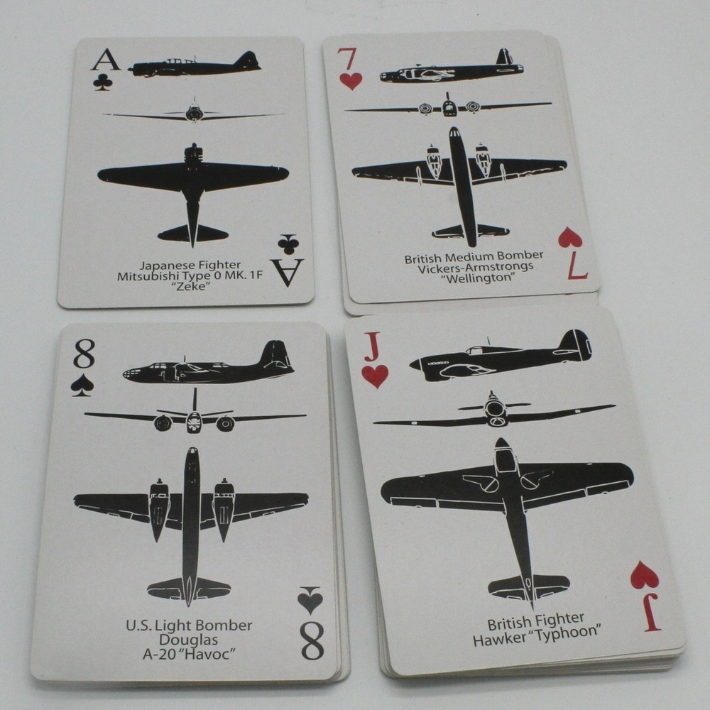 Commemorative WWII Spotter Cards Aircraft Identification Deck OS Tan Military
